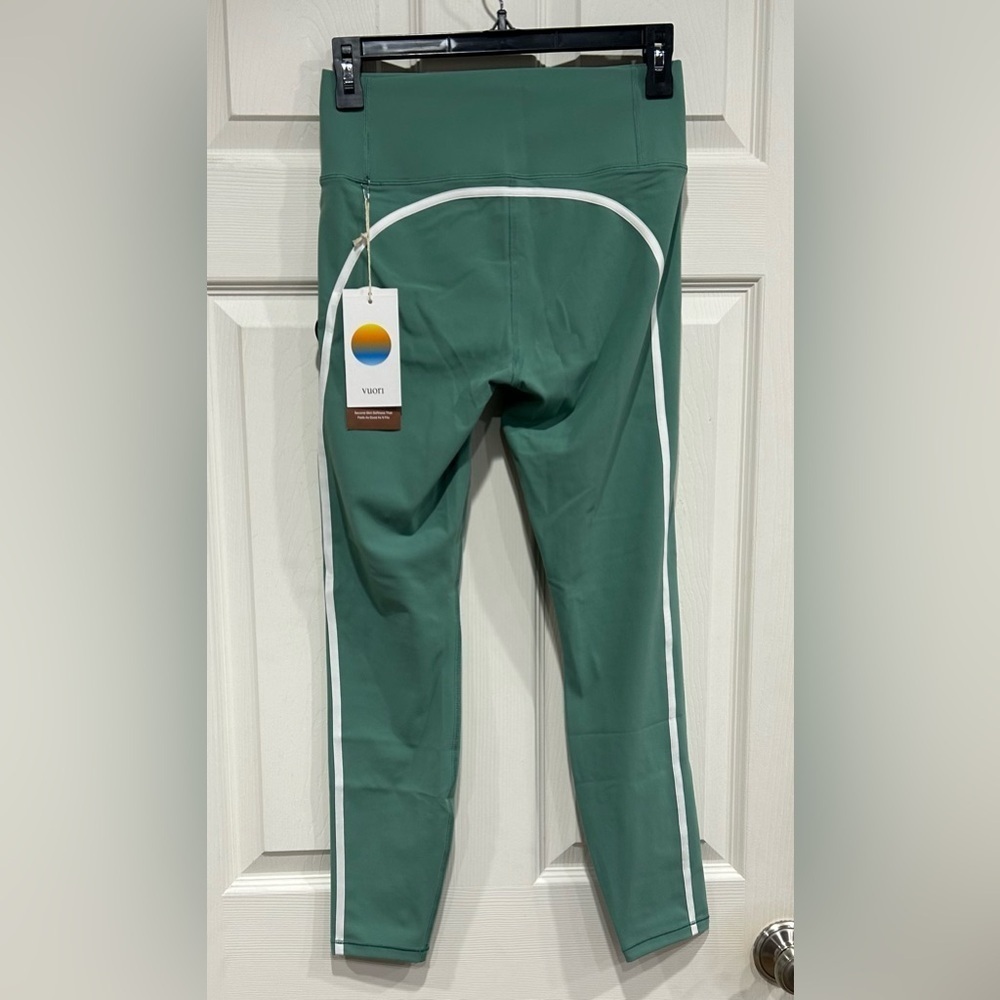 Vuori Women's Small Track Legging Teal Celadon NWT Retro Contrast Performance - Picture 3 of 8
